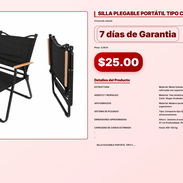 SILLA PLEGABLE PORTÁTIL TIPO CAMPING . - Img 57103916