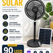 ☀️ VENTILADOR SOLAR DAWANG ☀️ ¡Mantén tu hogar fresco incluso cuando se va la corriente!  ✅ Batería recargable de 15,000 - Img 56357047