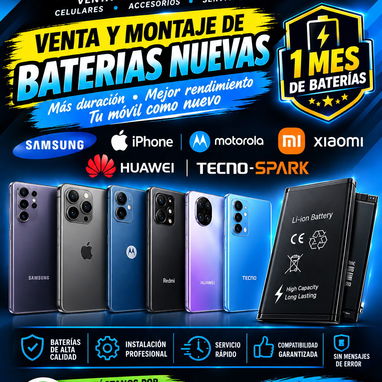 ***BATERIA DE SAMSUNG - HUAWEI - MOTOROLA - IPHONE - XIAOMI ***  PANTALLAS ** CENTRO DE CARGA / SUBOARD ** - 6/10