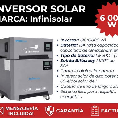 🚧 Todo en 1 InfiniSolar 6 kw+15 kwh ⚡ INVERSOR SOLAR INFINISOLAR 6000W + Batería de Litio 15kWh ⚡ 🚧 - 4/4