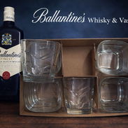 Disponible Set de 6 Vasos con botella Whisky Ballentines. - Img 56623652