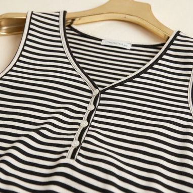 Vestido de Algodón a Rayas con Botones • Fresco y Casual • [Talla M] 18usd - Img 124824303