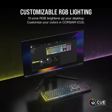 ⌨️🔥 TECLADO GAMING CORSAIR K55 CORE RGB USB TAMAÑO COMPLETO ANTIDERRAMES CONTROLES MULTIMEDIA ENVÍO DISPONIBLE-GARANTÍA - Img 118996060
