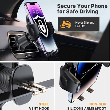 Miracase Phone Holder para Auto – Dark Black | videojuegoshabana.com - Img 121930551