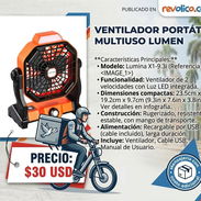 Ventilador recargable portátil silencioso con luz LED 30 USD. Mensajería con costo adicional - Img 56884251