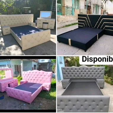 Venta de camas tapizadas comadritas juegos de sala y más calidad y garantía con transporte incluido hasta su hogar - Img 124447540