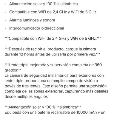 Cámara inalámbrica con panel solar 5G/Cámara de vigilancia inalámbrica - Img 125815825