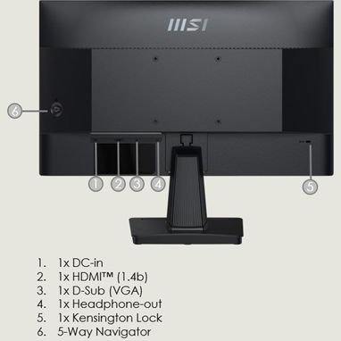 MSI PRO MP225 Monitor de computadora IPS 1920 x 1080 (FHD) de 22 pulgadas, 100Hz new 52815418 - Img 108245424