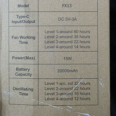 Ventilador Recargable de 20,000 mAh - Img 125865361