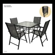 Juego de terraza de aluminio y mesa de cristal con 4 sillas 250usd - Img 55460571