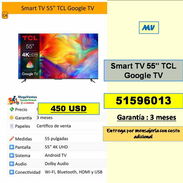 Smart TV TCL 55 pulgadas Google TV....450 USD.....51596013...Transporte costo adicional (MV-630) - Img 55991888