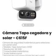 Cámara Tapo cegadora y solar - C615F. Cámara de seguridad inalámbrica para exteriores con panel solar - Img 54243037