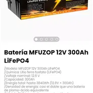 Batería MFUZOP 12V 300Ah LiFePO4. Química: Litio ferro fosfato (LiFePO4) - Img 55024626