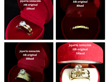 Variedad de prendas de oro 10k. Cadenas, anillos, piercing, argollas, aretes, azabches - Img 64545104