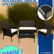 Juego de sofa y butacas con mesa de centro de terraza tres piezas con cojines y mesa de centro. Mensajería x costo adici - Img 50775174