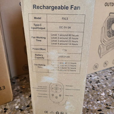 🔺Ventilador recargable FX13🔻 👉🏻Batería de 20 000 mAh - Img 123274015