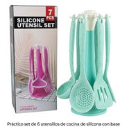 Set de 6 utensilios de silicona con base giratoria en 7800cup - Img 55615597