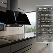 CAMPANA DRIJA VETRO 90 BLACK DIGITAL 500m³/h | $290 USD | Envío Gratis + Factura y Garantía | Panel Táctil Vidrio Negro - Img 58008495
