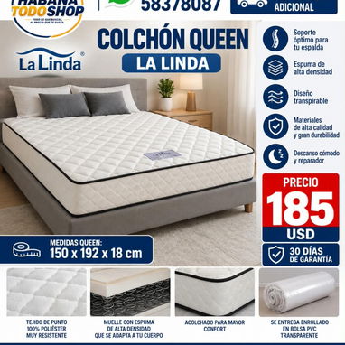 COLCHÓN FULL CAMERO LA LINDA Y QUEEN NUEVOS!!!! - 2/2