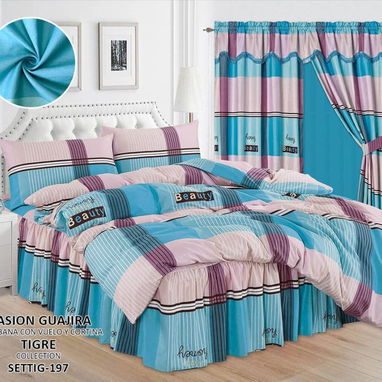 Juego de sábanas con cortinas de 6 piezas(UH) - 9/10