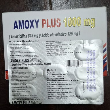 ©️- Amoxicilina 875mg + Acido Clavulanico 125mg (625mg), 1 Tira de 7 Tableta  -©️ - 2/3