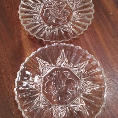 800 CUP- PLATOS LLANOS ANTIGUOS DE CRISTAL GRUESO TALLADO Y BISELADO 22CM DIAMETRO-72675985 OSVA - Img 122313199