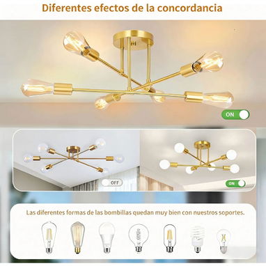 Lámpara de techo 6 luces 40 USD - Img 124922384