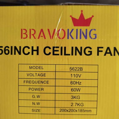 Ventilador de Techo 56 pulgadas color Blanco BRAVO KING 110V precio $80 USD Transporte Incluido - Img 120247084