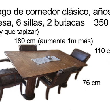 Juego de comedor antiguo en venta - Img 122806764