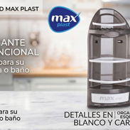 📐📦 ORGANIZADOR DE ESQUINA MAX PLAST – 54 CM, GRIS Y BLANCO, REPISAS CON BARANDA – 12 USD - Img 56096986