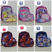 Combos de 3 piezas. Mochilas, merendero térmico y cartuchera temática bella y la bestia, melody, frozen(Ana,elsa)y sonic - Img 56977583