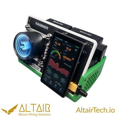 AltairTech.io Hammer BC08 Bitcoin Miner 12TH/s ASIC – Quiet with 5" Touchscreen - 8/8