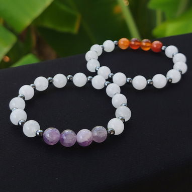Pulseras Cuarzo Cristal, Amatista, Hematita y Cornalina - Img 108441893