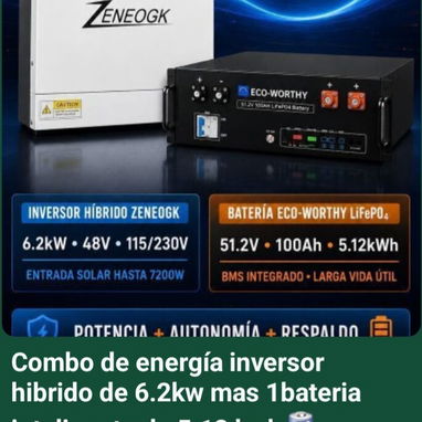 Combo (Inversor + baterías + Transfer automático) kit solar - 8/9