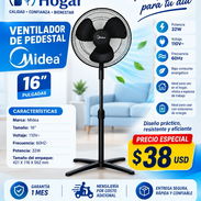 Ventilador de pedestal Midea 16 pulgadas, paratuhogar 💯 - Img 57552138