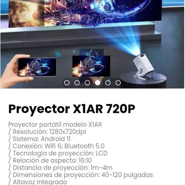 Proyector X1AR 720P. Altavoz integrado - 4/6