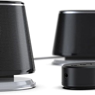 🔊 Bocinas Amazon Basics Bluetooth y USB con Luz Azul Para PC o Laptop Envío Disponible* + Garantía** - Img 105576442