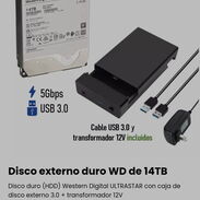 !!Disco externo duro de 14TB (HDD) Western Digital ULTRASTAR con caja de disco externo 3.0 + transformador 12V!! - Img 45601168