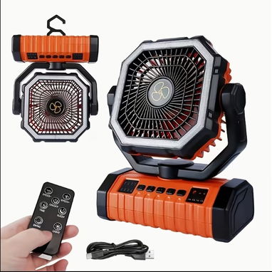 VENTILADOR RECARGABLE PORTÁTIL 20,000 mAh – ALTA DURACIÓN - Img 123541255