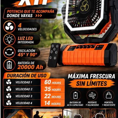 Ventiladores recargables F6 X13 X11 FX13 con garantía y baterías Life Po4 de 12.8v 100Ah - 2/4