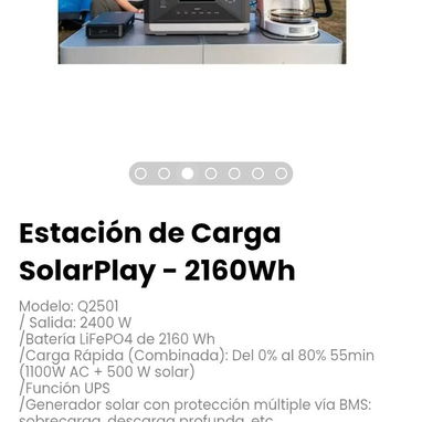 Estación de Carga SolarPlay - 2160Wh. Batería LiFePO4 de 2160 Wh - 2/5