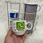 Set de 4 tazas de café o té con soporte - Img 55810881