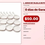 JUEGO DE VAJILLA DE PORCELANA VPT#-0155 - Img 56323381