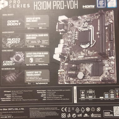 53832273 motherboard MSI H310 PRO-VDH !!!Nuevo en Caja!!! 8va generación - Img 123596644