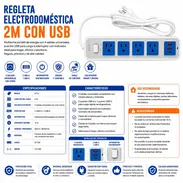 🔌 REGLETA ELECTRODOMÉSTICA 2M CON USB - Img 56721436