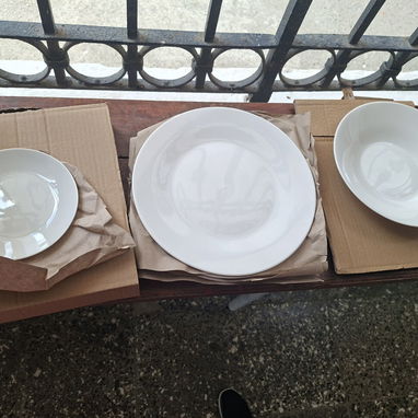 Set de Vajilla de Porcelana 16 piezas (blanco, con líneas y floreados) - Img 122203149
