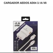 CARGADOR COMPLETO ESPIGA PUERTO USB A CARGA RÁPIDA 3.1A Y CABLE V8 CARGA RÁPIDA MARCA AEDOS - Img 54567078