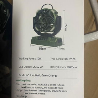 Ventilador Recargable F8 🔖 Marca registrada:  F8-B20000 - Img 124447402