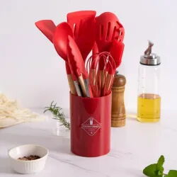 Juego de 12 utensilios de cocina de silicona profesionales TH 20 - Img 123463763
