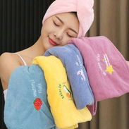 🌸 Gorro de Microfibra Súper Absorbente – Bordado Lindo y Secado Rápido Cuida tu cabello con estilo y comodidad ✨ Es - Img 56861885